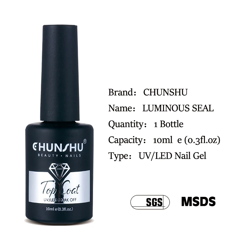 Chunshu 10ml No-Wipe-Dec klack leuchtendes UV-Gel leuchtet im Dunkeln Hochglanz schutzs chicht semi permanenter Nagellack für Nagel kunst