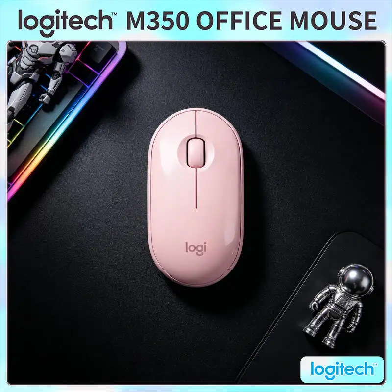 

Logitech M350 Office Pebble Mouse - Slim Shape, Silent Scroll, 18-Month Battery, USB Receiver, Home Work Study Use