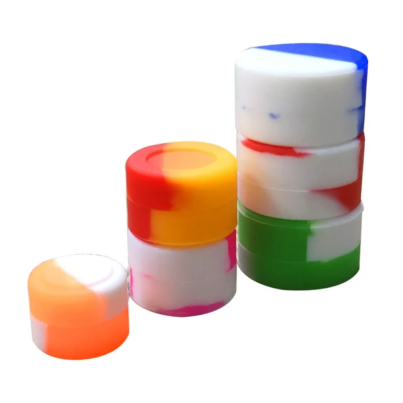 Mix 10Pcs 3ML Nonstick Silicone Container Non-stick Oil Wax Storage Box Silicone Jar Travel Face Cream Liquid Ointment Container