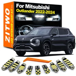 ZITWO 12Pcs LED Interior Dome Map Light Bulb Kit For For Mitsubishi Outlander IV MK4 4 2022 2023 2024 License Plate Lamp Canbus