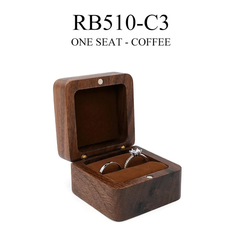 Ring Box Square Storage Box Jewelry Display Soft Interior Holder