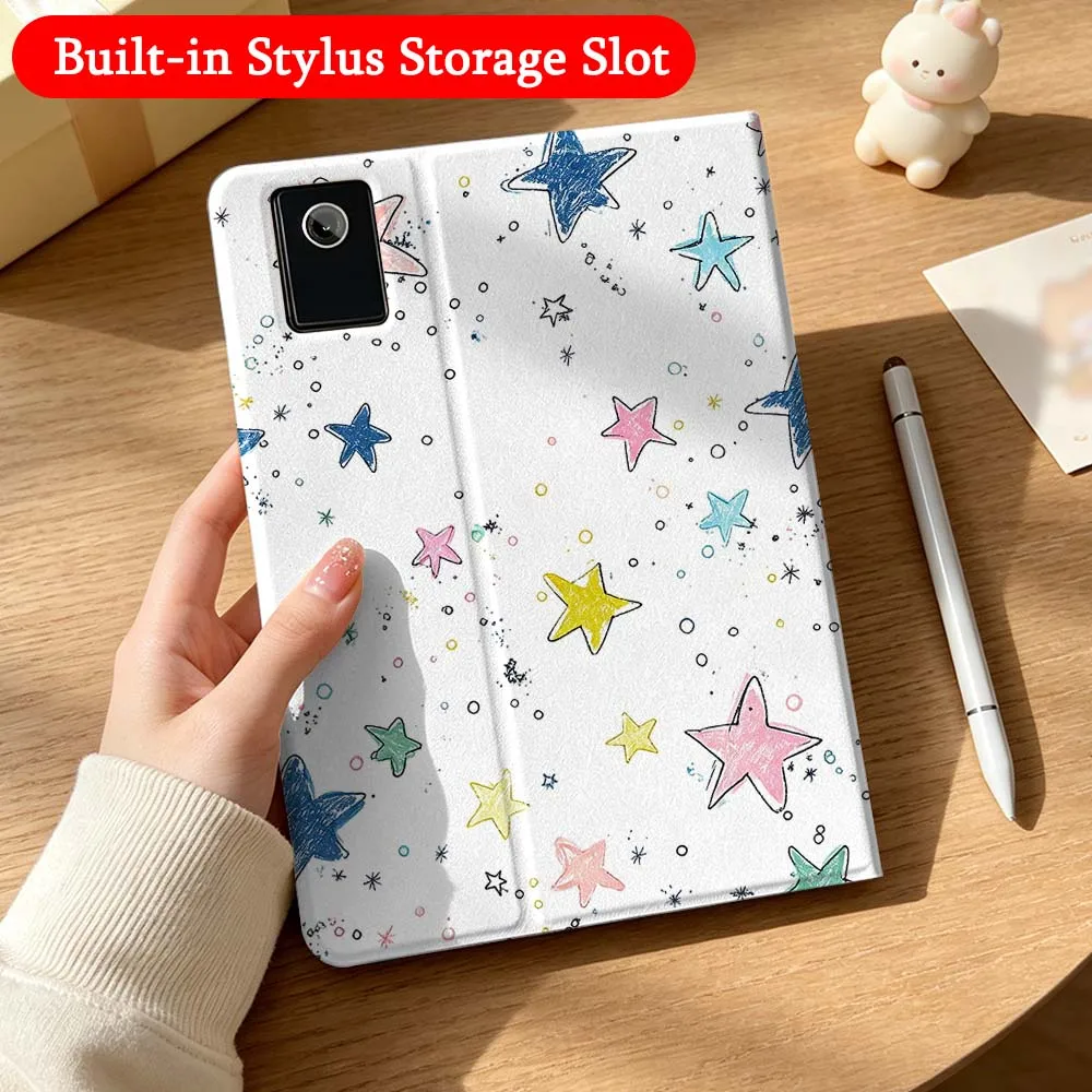Cute Star Leopard Case For Lenovo Idea Tab K10 M10 P11 P12 Xiaoxin Pad Pro GT Plus 10.6 11 11.1 inch 2025 Folding Tablet