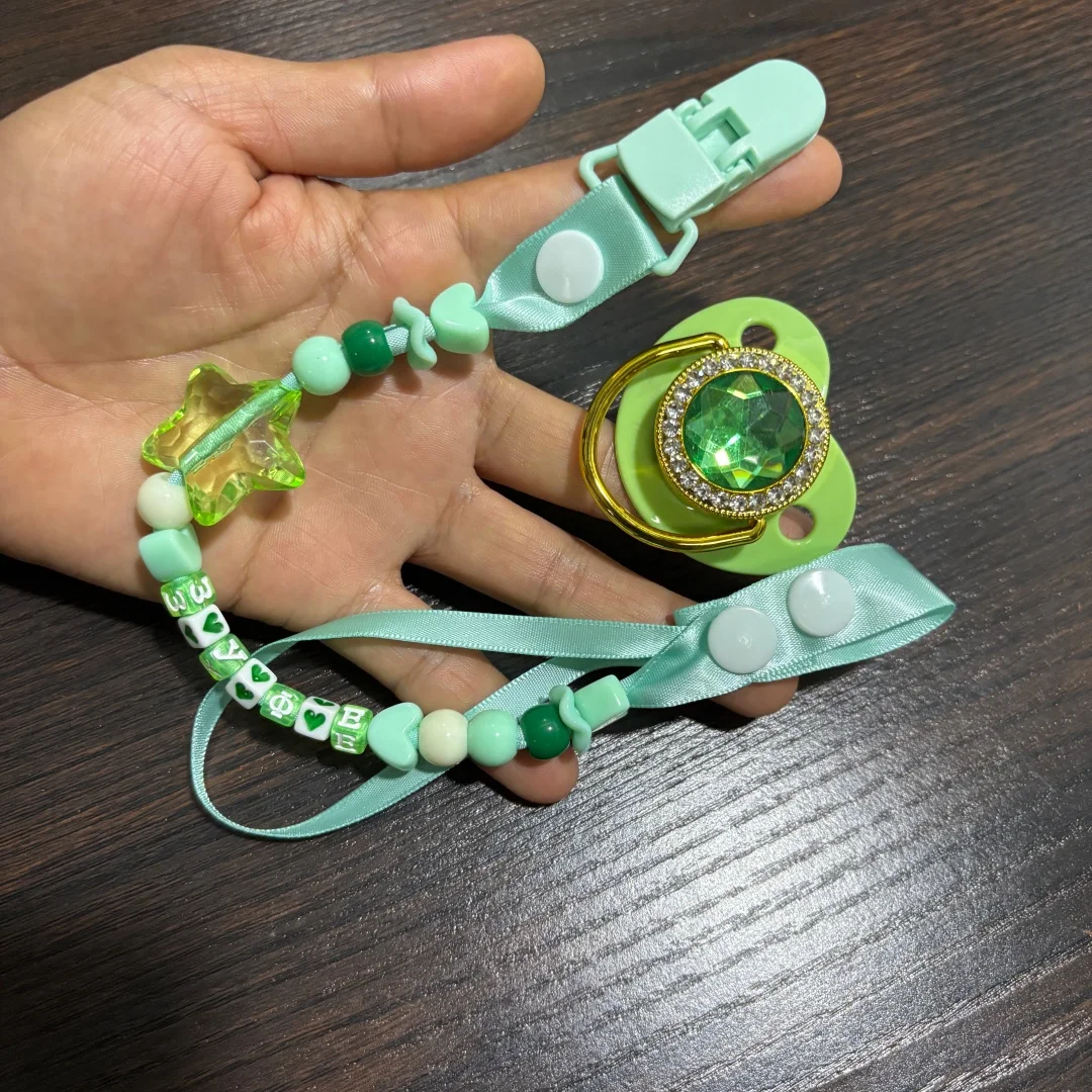 Macaron Color Custom Name Pacifier Clip Set Orthodontic Breast Like Teething Nipple Newborn Infant Anti Lost Dummy Holder Safe