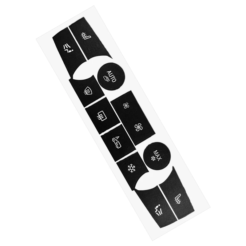 Black PVC Car AC Control Button Knob Sticker Climate Control Repair Decal Kit 50x200mm for BMW X5 E70 2006-2013 X6 E71 2008-2014