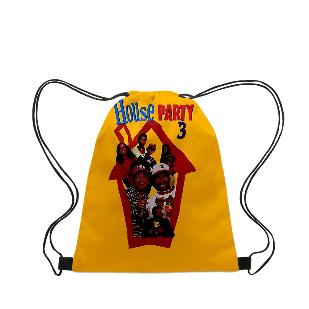 House Party 2023 New Handbags Cloth Canvas Drawstring Bag Women Men Leisure Bags