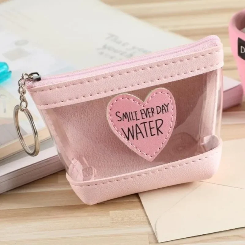 

BOMO Sweet Wallets for Women Korean Style Kawaii Transparently Card Wallet Fashion Letter Print Pink Ins Coin Purse Bags