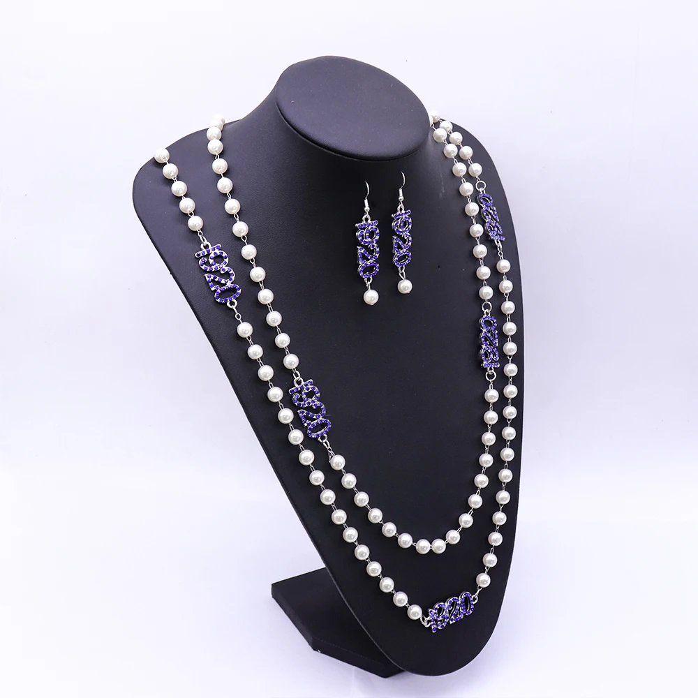 Fashion Pearl Chain Sorority Greek Letter Zeta Phi Beta Finer Women 1920 Necklaces Jewelry for gifts