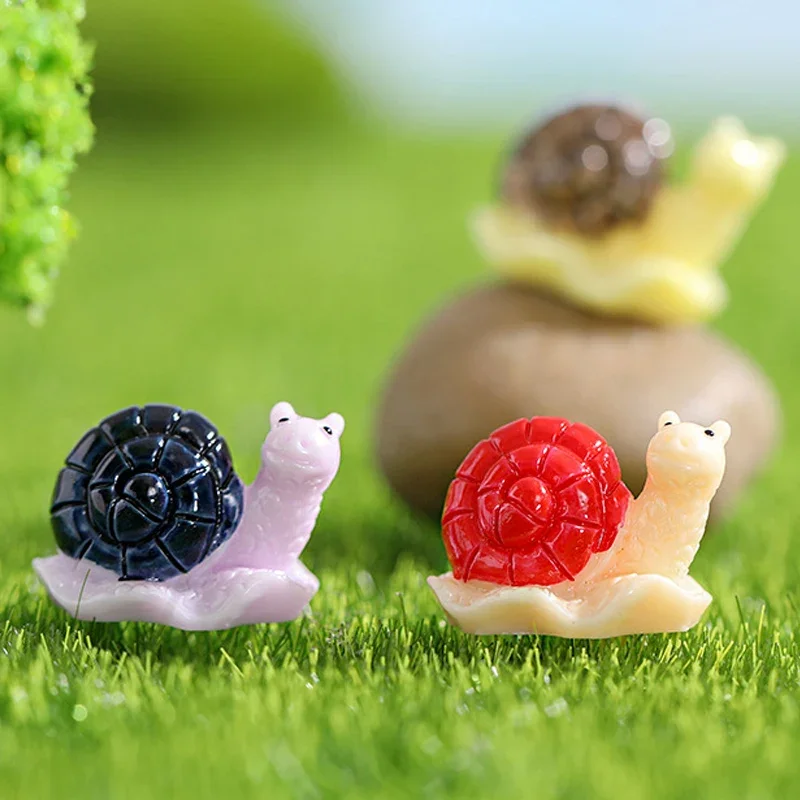 3PCS Miniature Simulation Animal Model Cute Snail Collectible Figurine Cartoon Snail Action Figures Toys Kids Doll Home Decor