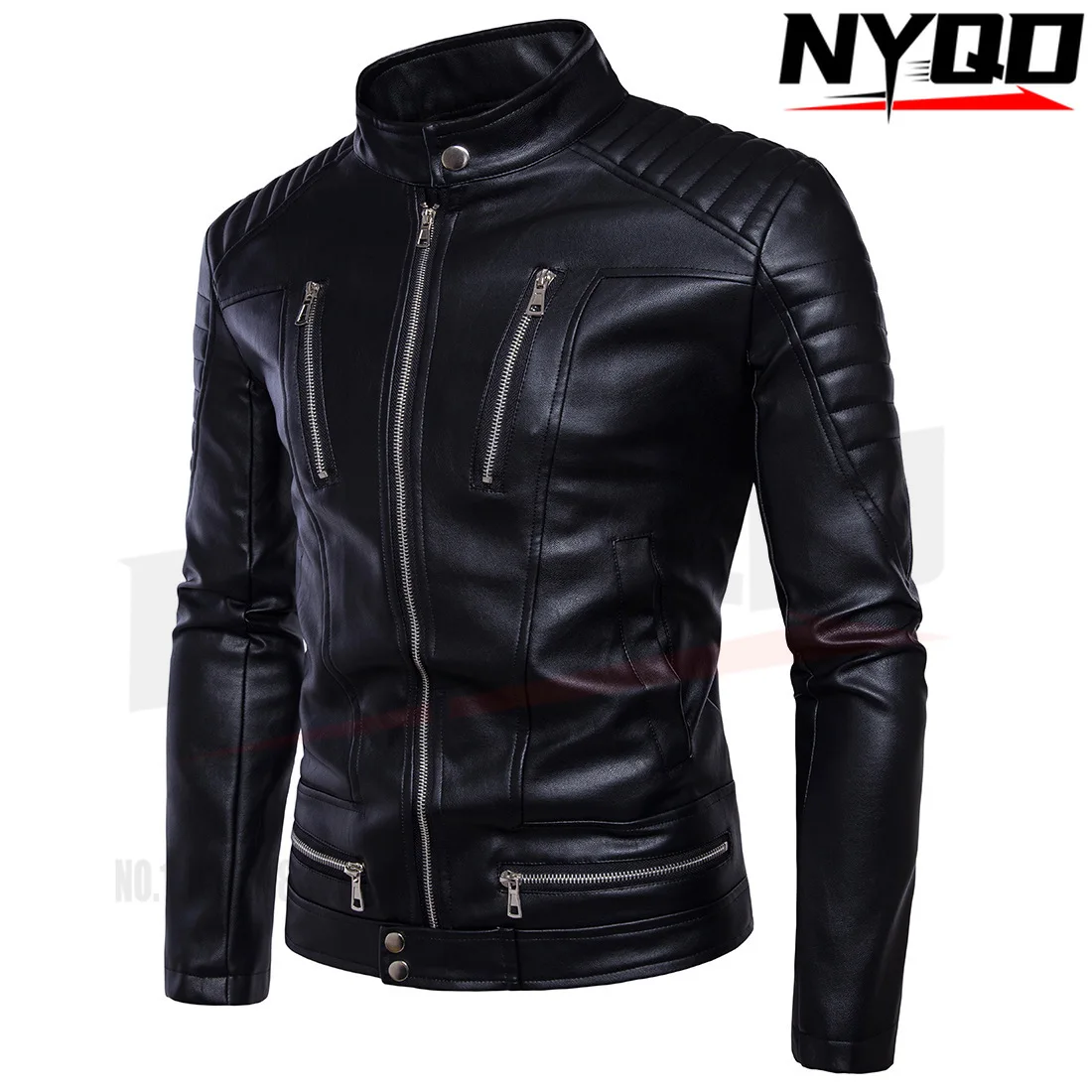 

New men motorcycle multi zipper leather motorcycle jacket B013 motorcycle armor moto jacket jaqueta masculina motoqueiro