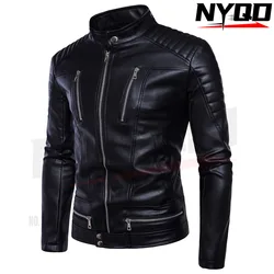 New men motorcycle multi zipper leather motorcycle jacket B013 motorcycle armor moto jacket jaqueta masculina motoqueiro