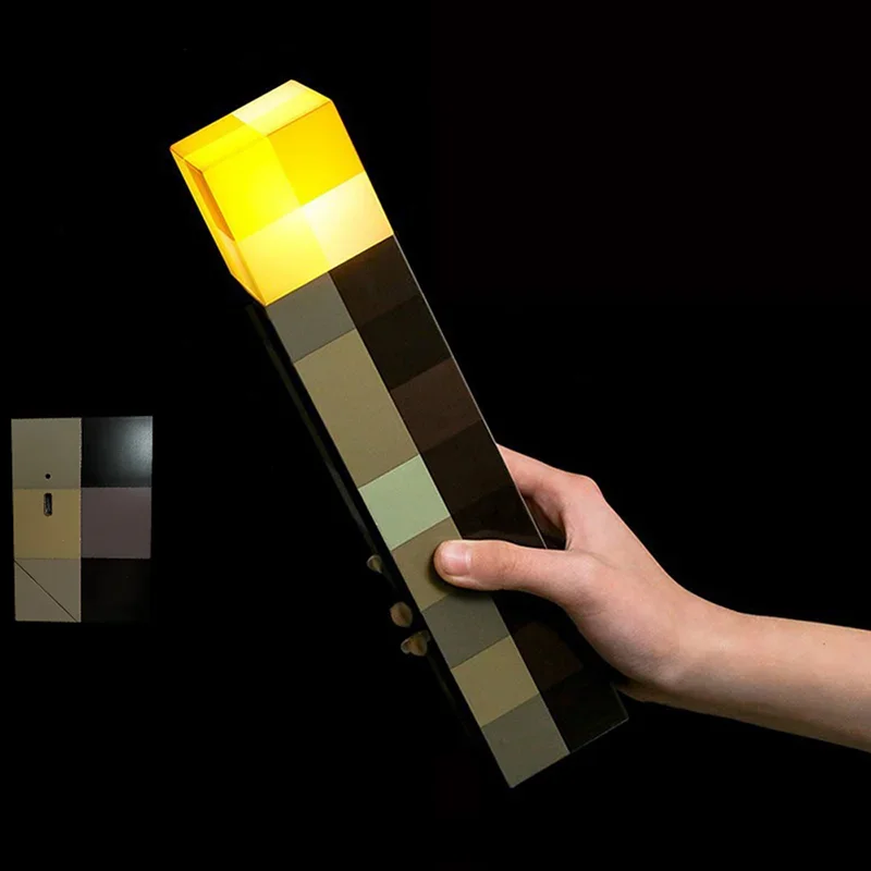 

11.5 Inch Brownstone Torch Led Night Lights USB Rechargeable Table Light Game Room Decoration Lamp Kids Birthday Gifts Toy Lamps