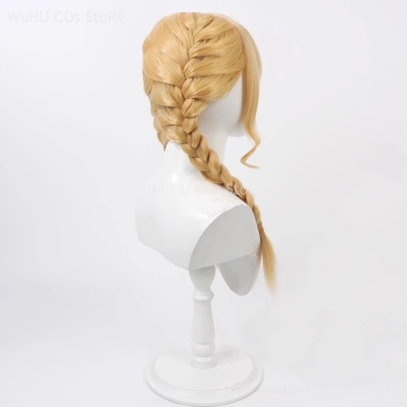 Anime Game THE IDOLM@STER Fujita Kotone Cosplay Wig Golden Braided Heat Resistant Synthetic Hair Halloween Party Role Play