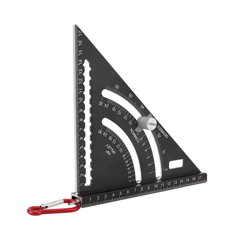 Aluminum Rafter Square Carpenter Square Carpentry Framing Square 7inch Combination Square with Hook Woodworking Tool