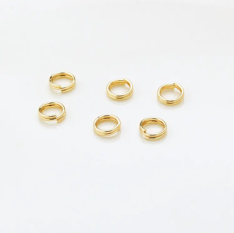 20PCS 5MM 14K Gold Color Plated Brass Double Loop Jump Rings Split Rings High Quality Jewelry Accessories