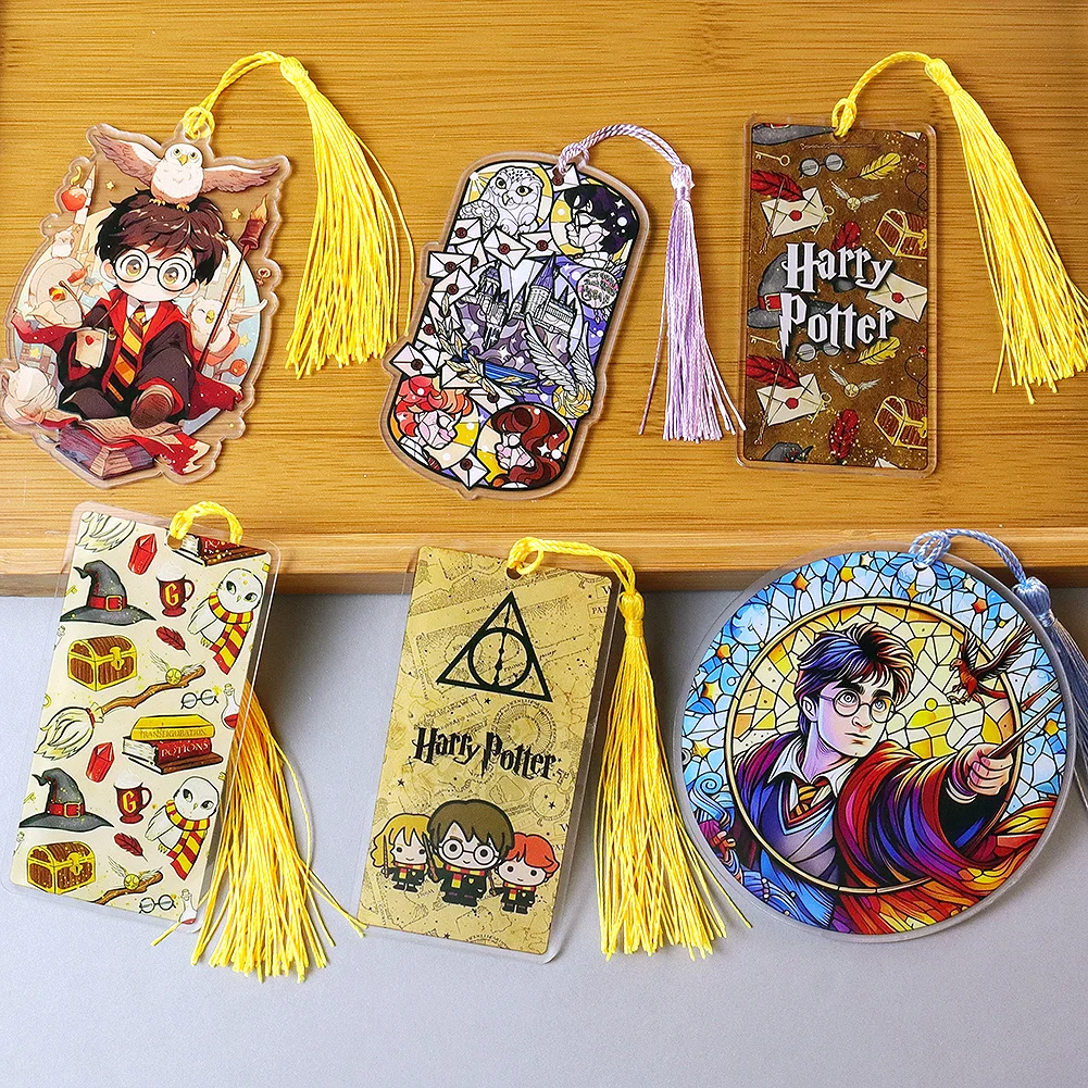 Harry Potter Printed Acrylic Bookmark with Tassel Personalized For Book Lover Gift Reader Wrap Craft