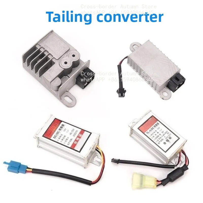 Suitable for electric vehicle voltage converter 48/60/72/to 12V four-hole three-wire glue filling waterproof transformer