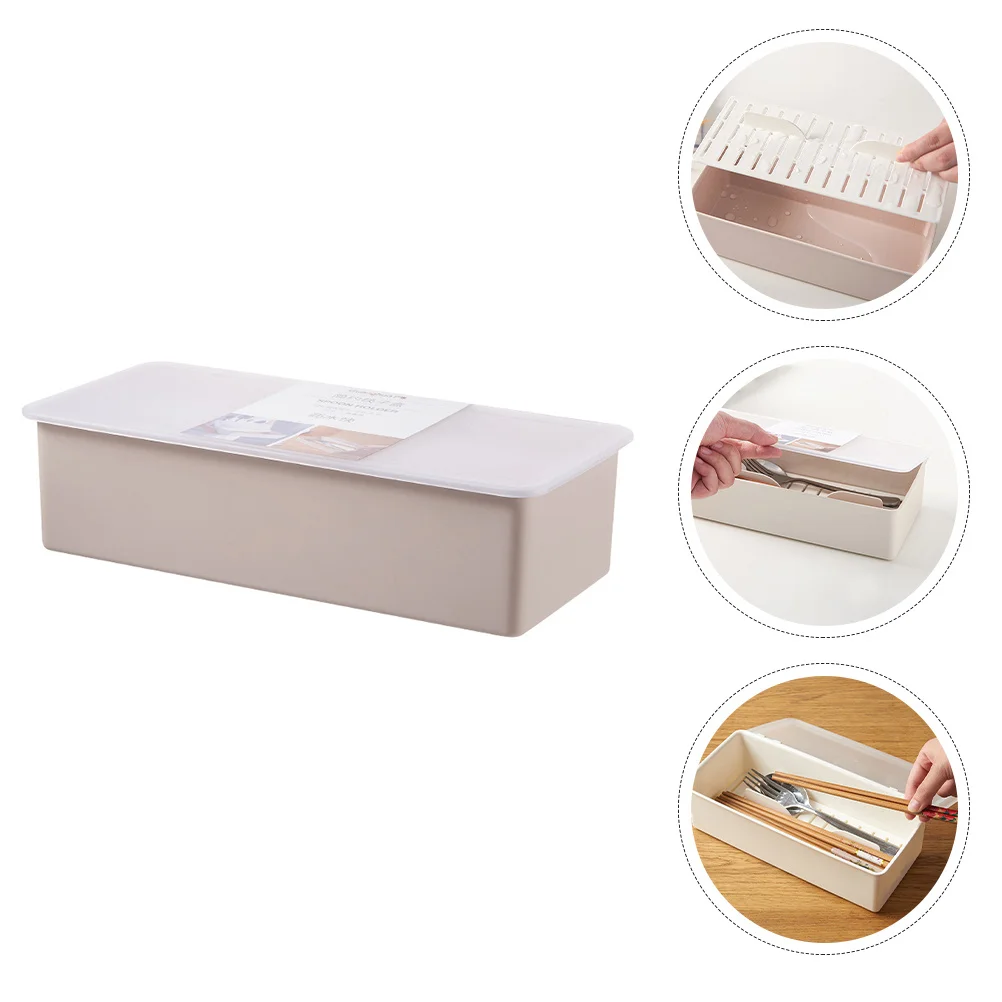 

Cutlery Organizer Box Space Saving Kitchen Storage Container For Knives Forks Spoons Chopsticks, Plastic Tableware Drying