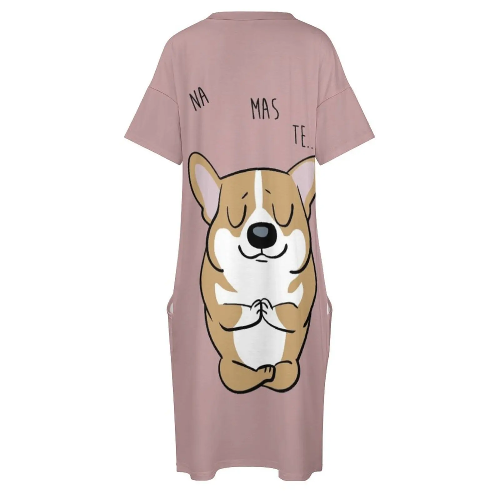 NAMASTE Corgi Vestido de bolso solto vestido elegante vestido feminino vestidos de festa vestidos de noite femininos luxo 2025