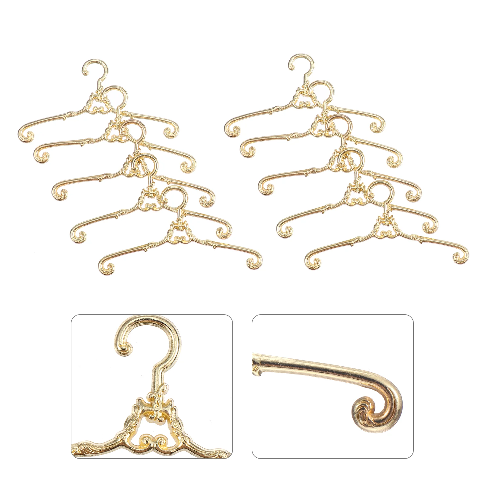 

10 Pcs Mini Hanger Dolls Babydoll Clothing Clothes Accessories Hangers Alloy