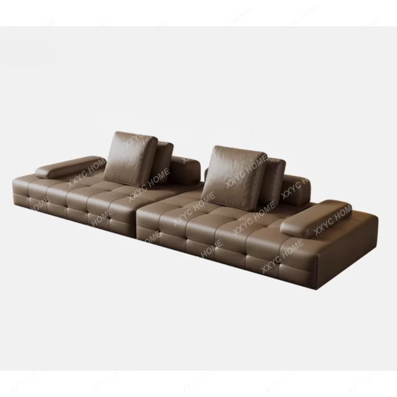 

Minimalist Napa Leather Sofa Large Apartment Combination Villa Living Room Sofa Module Combination Pull Point Sofa