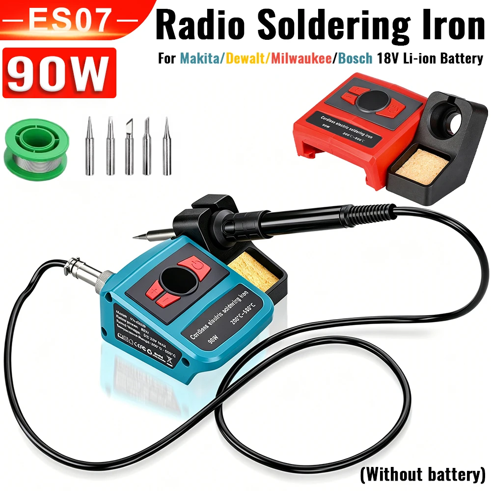 

90W Cordless Soldering Iron Station Tool ,For Dewalt/Bosch/Milwaukee/Makita 18V Battery Portable Electric Soldering Iron Kit