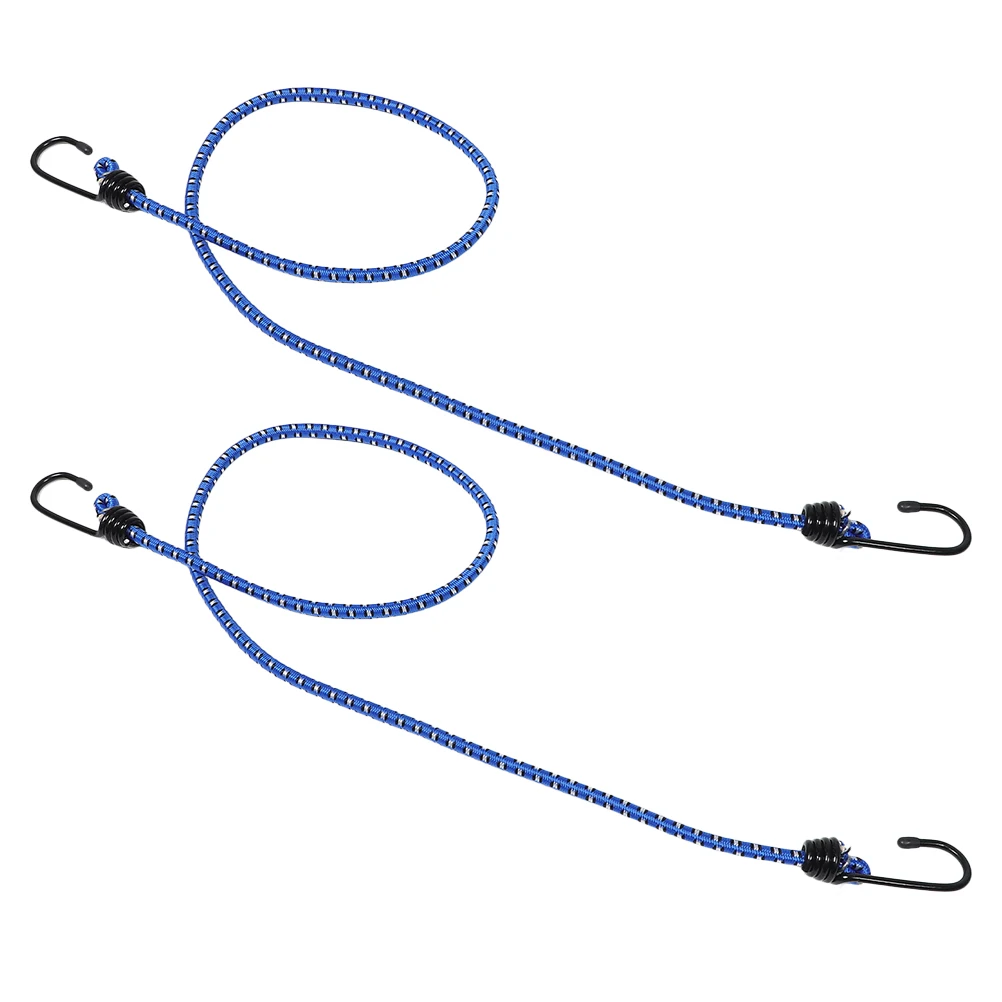 

2 Pcs Adjustable Bungee Cords Flat Bike Rack Strap Equipment Luggage Tied Rope Rubber