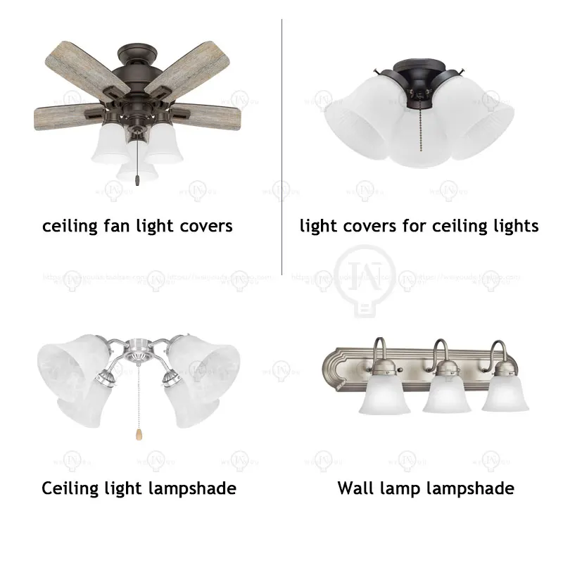 Smokey Alabaster Bell Glass Shade Replacement, 2‑1/8