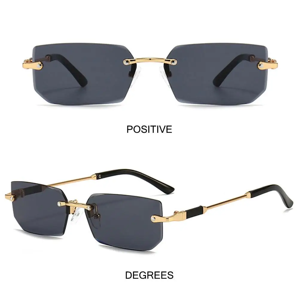 Uv400 randlose rechteckige sonnenbrille mode y2k rahmenlose sonnenbrille für frauen und männer – Detail 7