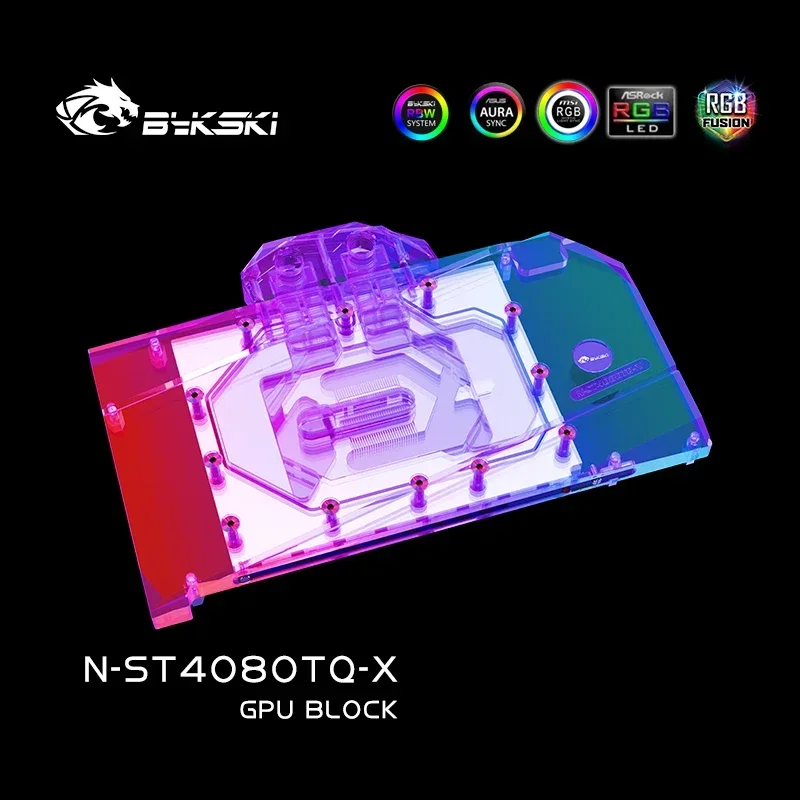 Bykski N-ST4080TQ-X Water Block for ZOTAC RTX 4080 / 4070Ti SUPER AMP Extreme AIRO / Trinity OC GPU Card Cooling / Radiator