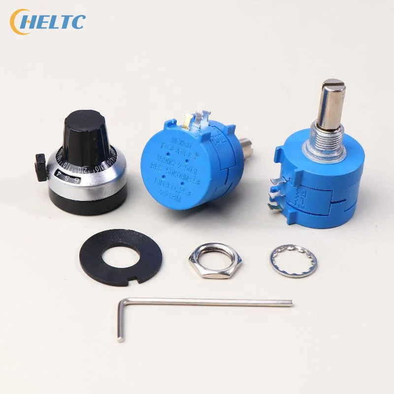 1 conjunto de eixo circular de metal 3590s kit de potenciômetro multivoltas de precisão-resistor ajustável de 10 anéis + botão rotativo e mostrador de contagem