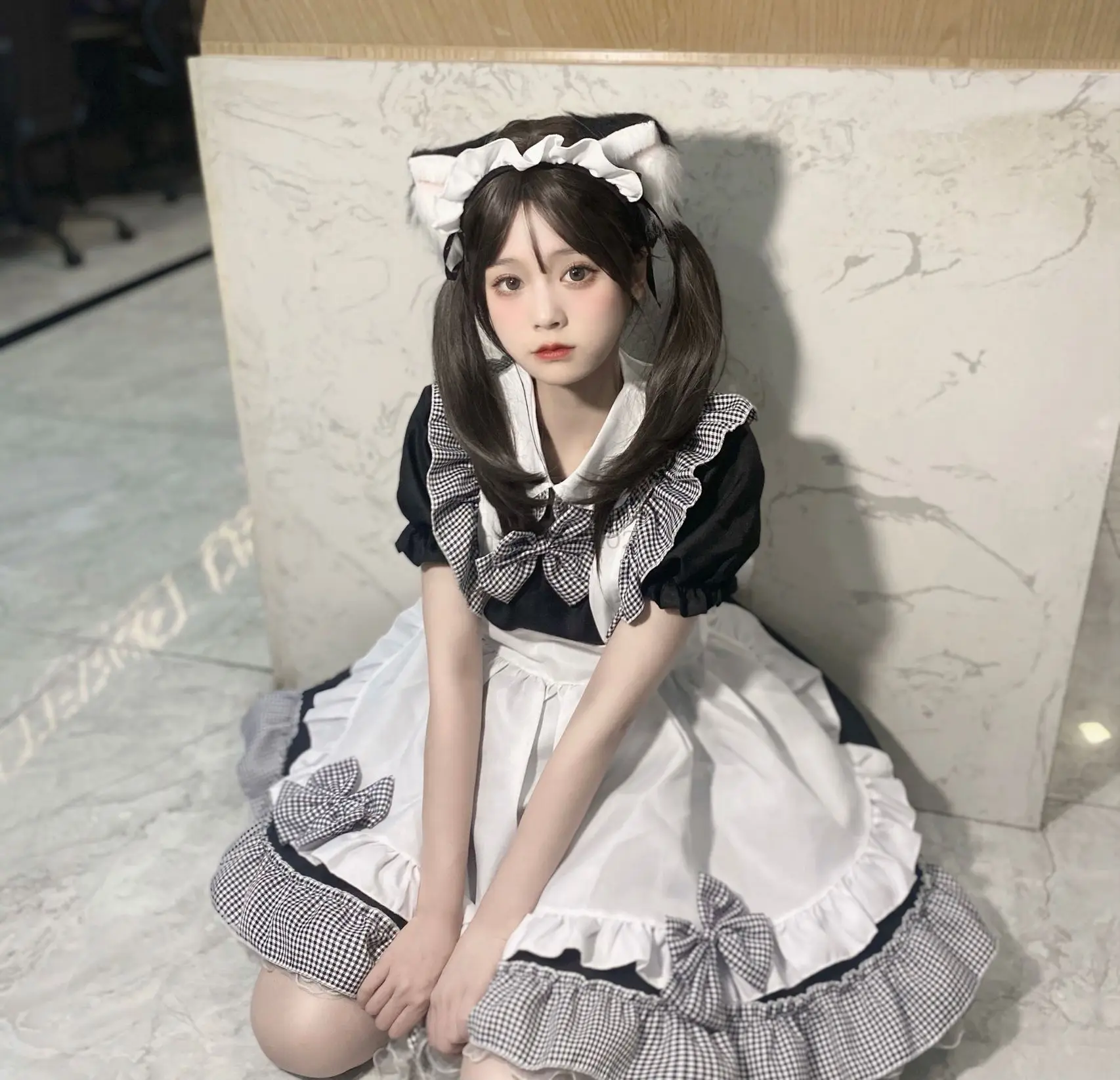 

Anime Cartoon Cosplay Costumes Japanese Kwaii Maid Lingerie Dress Goth Clothes Women Punk Gothic Lolita Maid Outfits Black White