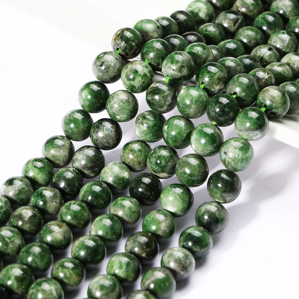 

A+ Natural Diopside Alalite Beads 8mm 10mm Loose Gemstone Beads for Jewelry Making Bracelet Wholesale Beads DIY Accessories