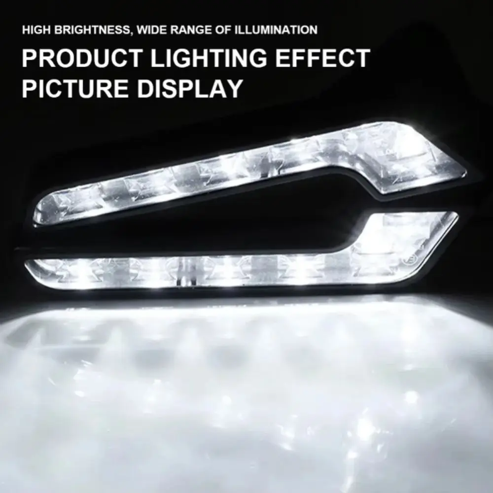 Bright Light 12V Daytime Running Lights 6 LED Super Bright Fog Light Universal Waterproof L Shaped Driving Lamp Fog Conditions