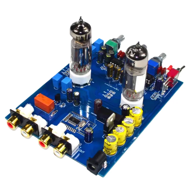 HIFI Blow-front Amplifier 6J5 Tube Blow-front 470UF DC12V fever QCC3008 APTX 5.0 BLE tube front NE5532 soundboard