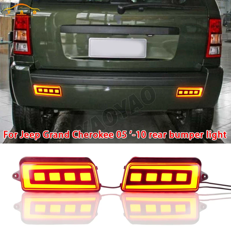 

Car LED Rear Bumper Lamps For Jeep Grand Cherokee 2005 2006 2007 2008 2009 2010 Brake Light Turn Signal Backup Reflector Lamp Ta