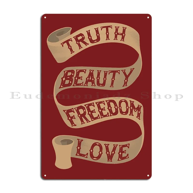 Mr Truth Beauty Freedom Love Metal Signs Create Kitchen Wall Custom Club Personalized Tin Sign Poster