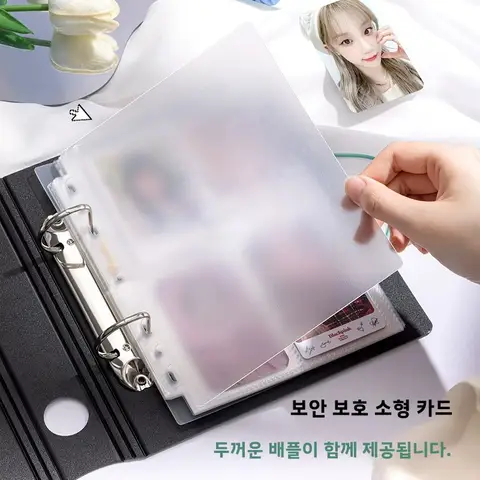 3인치 앨범 카드 보관책 루즈 리프 포토 앨범 즉석 카메라 카드 소형 카드 4/9 그리드 핑크 소녀 하트 스타일