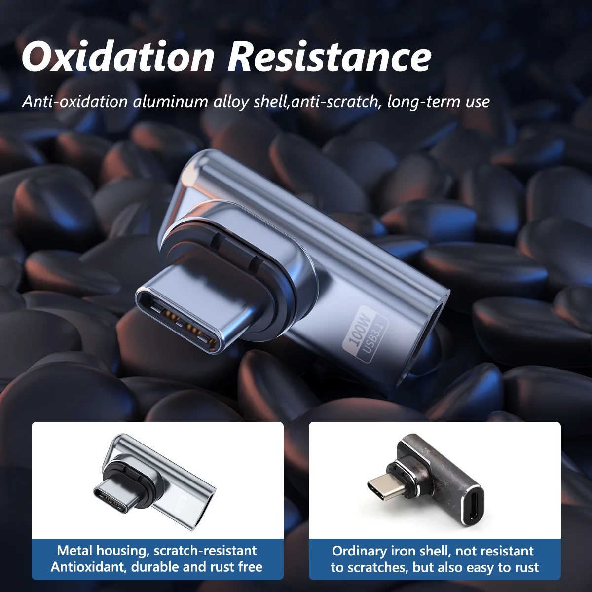 ANMONE 24Pins USB C อะแดปเตอร์ 마그네틱 커넥터 ประเภท C Converter PD 100W Quick Charge สำหรับ MacBook pro สำหรับ Huawei สำหรับ Samsung