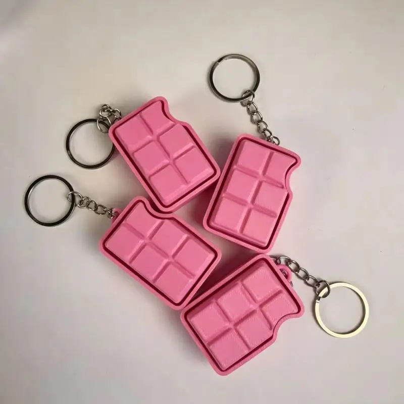 Schokoladenförmiger Fidget-Slider-Schlüsselanhänger zur Stresslinderung, niedliches farbenfrohes Design für den täglichen Gebrauch, Geburtstagsgeschenke, Entspannung im Büro – Detail 1