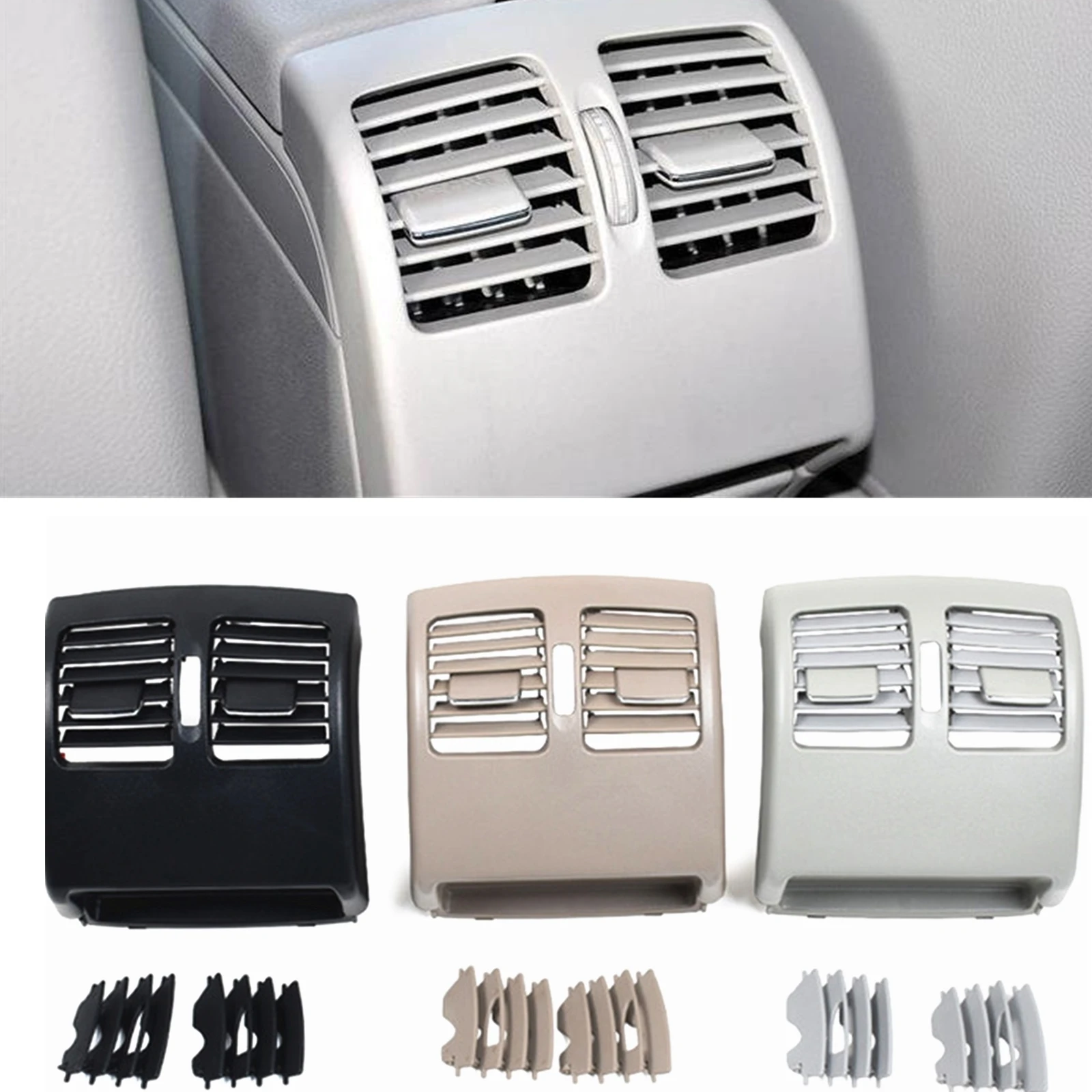 Rear Center Console Air Outlet Vent Conditioning Grille Cover Dash Grill For Mercedes Benz C E Class W204 W207 2008-2014