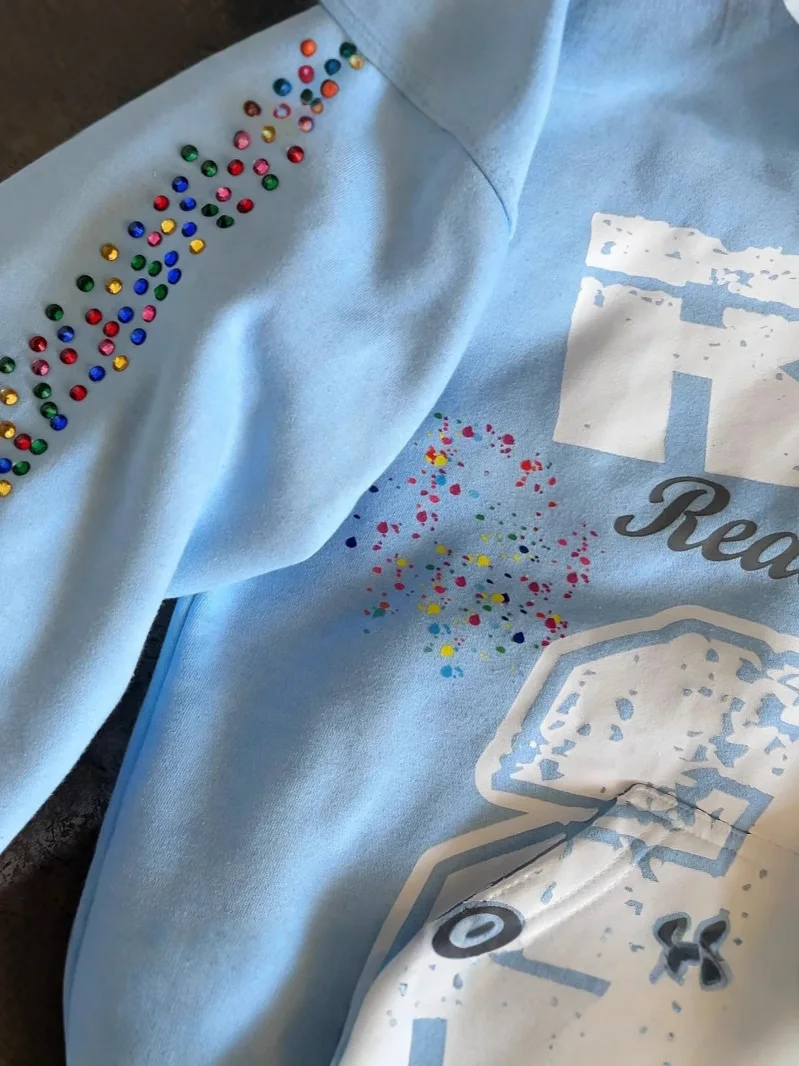 가을 빈티지 새로운 스타일의 뜨거운 벽돌 편지 인쇄 카디건 후드 거리 트렌드 지퍼 후드 의류