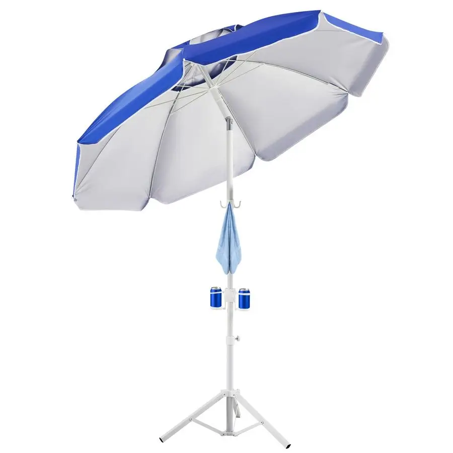

Portable Umbrella with Stand, 6.5ft Sun Shade Umbrella with Stand, Lightweight Adjustable Standing with Sand Anchor and Carry Ba