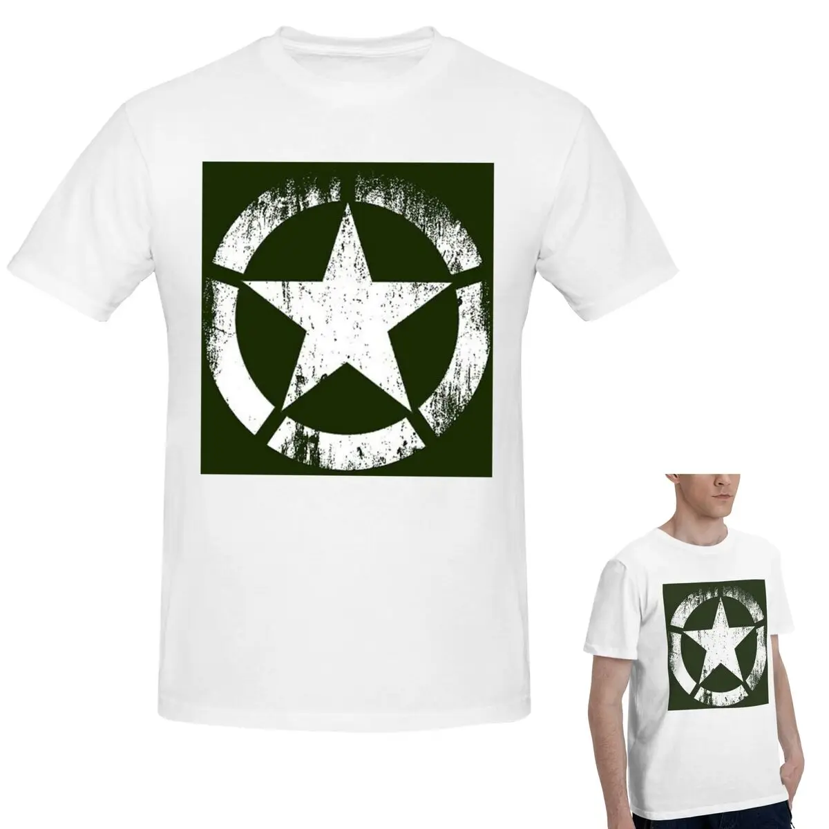 100% القطن أمريكا الجيش العسكري ستار تي شيرت الرجال الموضة المتضخم تي شيرت الرجال س الرقبة قمصان صيفية بلايز S-6XL