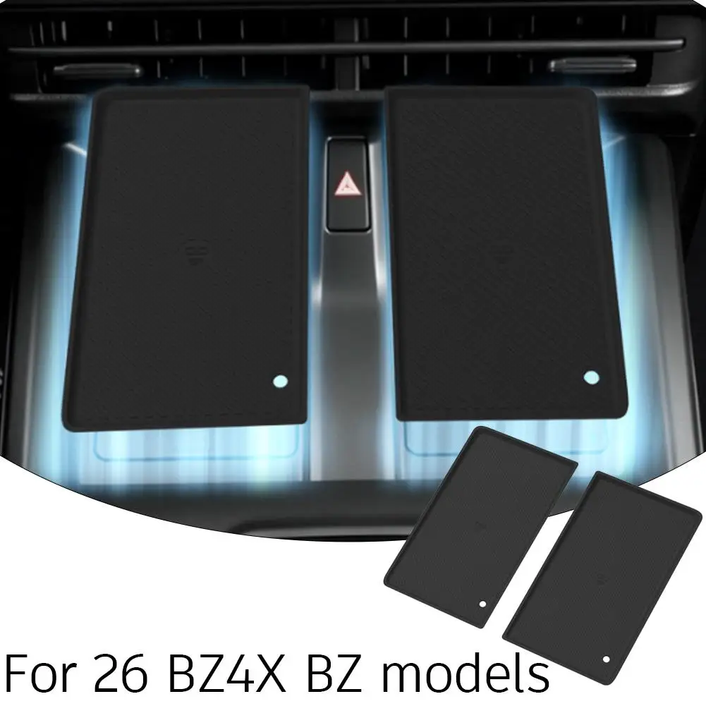 Tapis de charge sans fil pour BZ4X BZ 2026, tapis de chargeur sans fil en silicone, antidérapant, anti-rayures, couvre-tableau de bord central, intérieur.