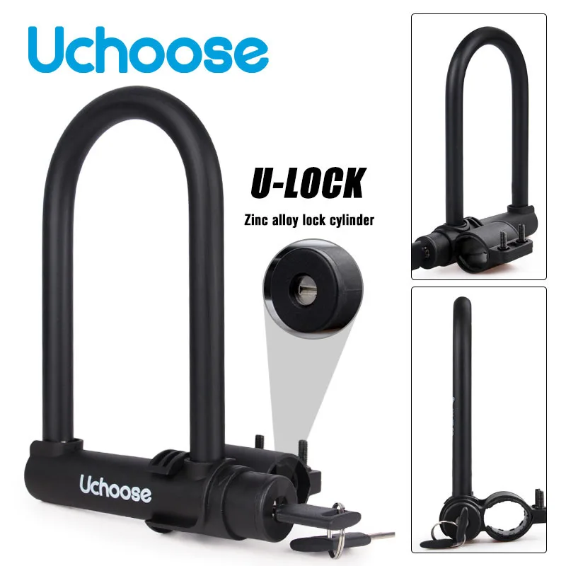 Anti Theft Convenient Motorcycle Accessories Security Lock Reinforced With Key Anti Theft Lock U-shaped Bicycle Motorbike Lock