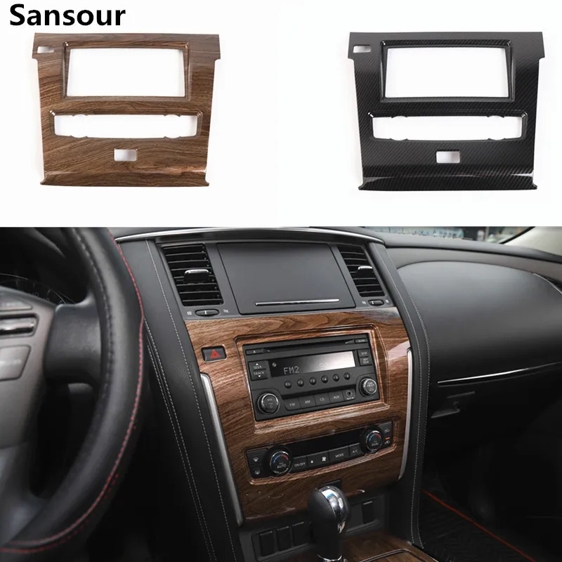 

Sansour ABS Car Interior Moulding GPS Navigation Frame Panel Cover Trim For Nissan Patrol 2017 2018