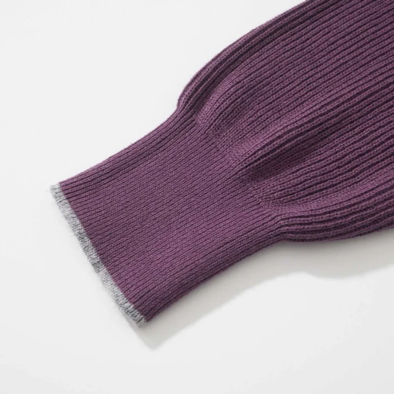 Men's Cotton Knitted Sweater Stand Collar f Zip Long Sve Casual Briti Sle Comfortable Breathable Warm Autumn Winter