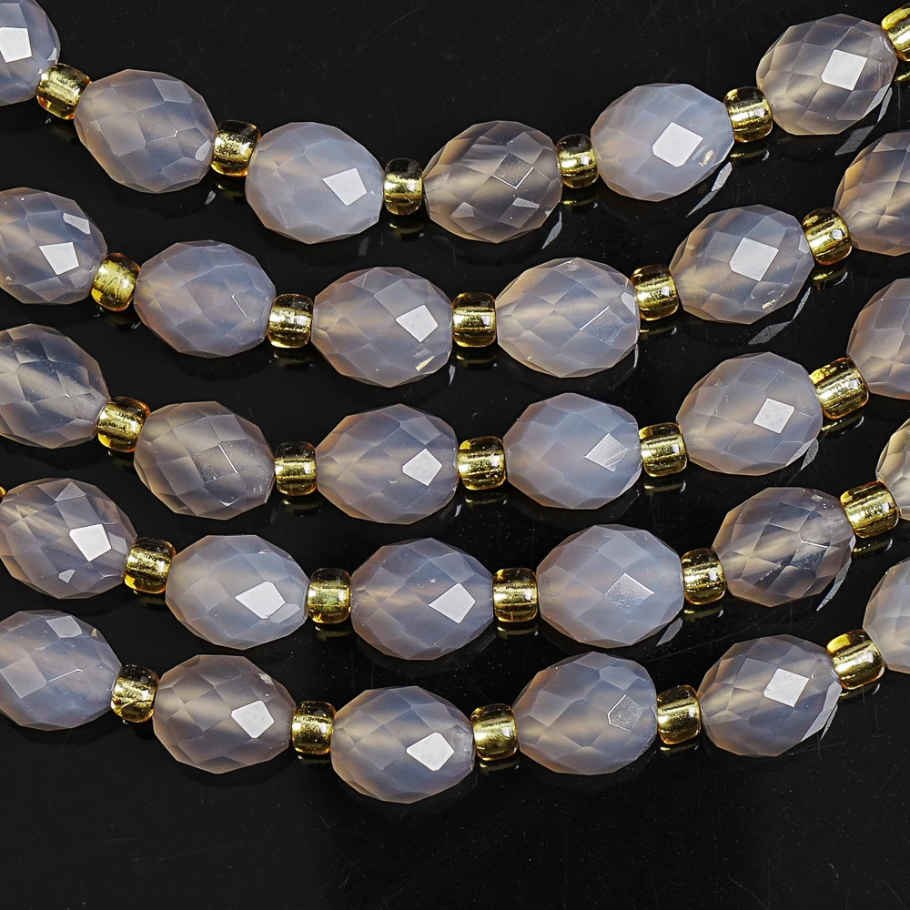 

Натуральные граненые бусины из серого агата 8 мм, светло-серые, в форме барабанов, россыпью, для изготовления ювелирных изделий, браслетов и ожерелий своими руками