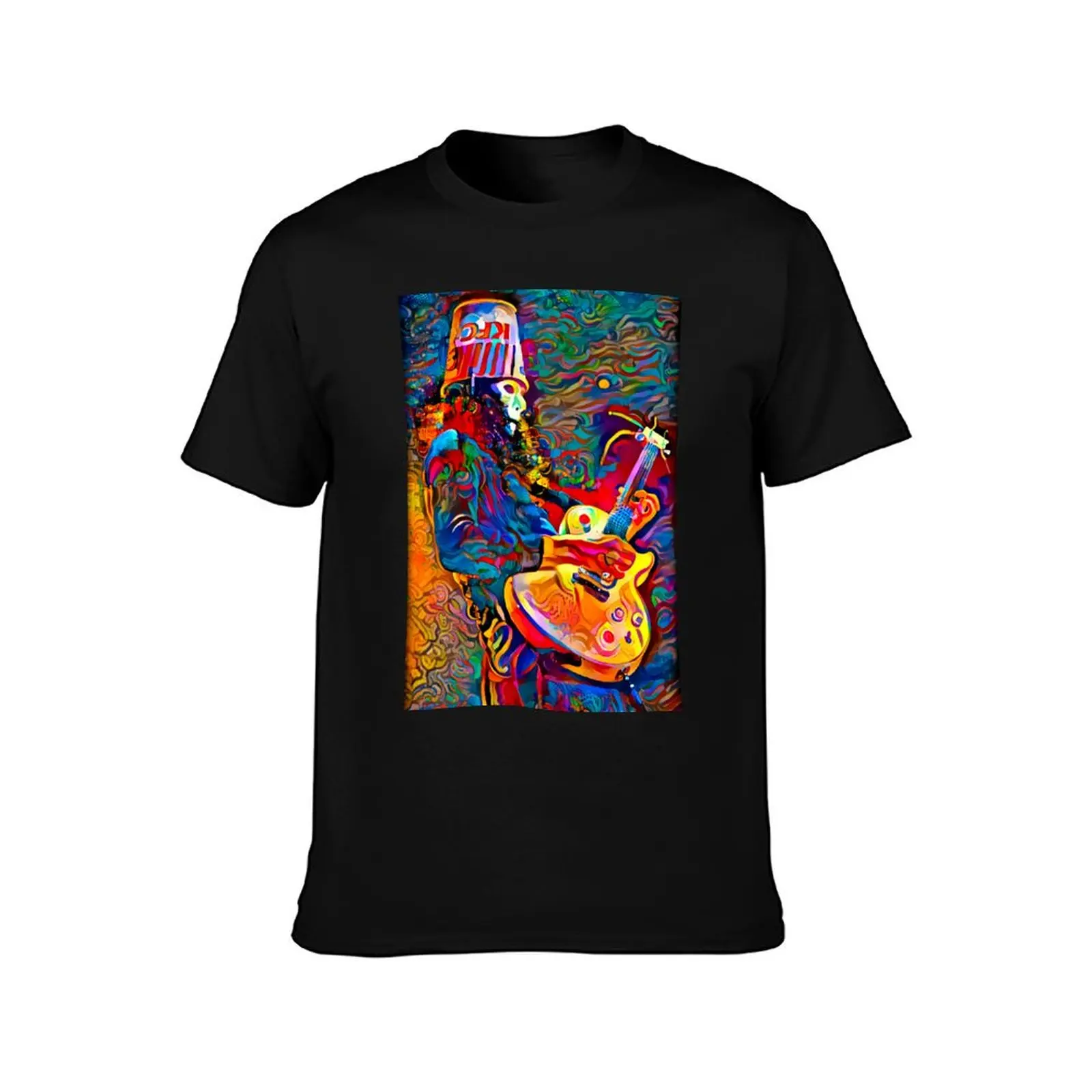 Buckethead Rainbowaves T-Shirt Durable Work Wear T-Shirt