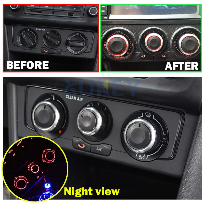 AC Heater Dash Climate Switch Knobs Buttons For VW FOX 5Z Suran SpaceFox CrossFox Lupo Button Volkswagen Accessories Car Styling